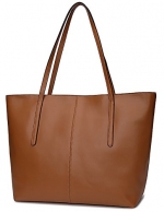 Ilishop High Quality Women's New Fashion Handbag Genuine Leather Shoulder Bags Tote Bags Hot Sale (Brown)