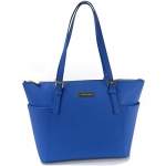 Alpine Swiss Women's Ebro Saffiano Tote Bag Shoulder Purse Handbag Snorkel Blue