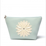 Beatrice Cosmetic Bag Sunflower Trapezoid Portable Handbag/Wrist Bag/Clutch Bag/Cell Phone Bag/ Ladies Purse - Light Green