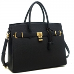 K68038L MyLux® Connection Fashion Designer Office Handbag Tote 1006 BLACK