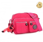 Tiny Chou Lightweight Waterproof Nylon Shoulder Bag Compact Crossbody Messenger Bag with Pockets Rose