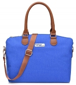 NNEE Water Resistance Nylon Top Handle Satchel Handbag with Multiple Pocket Design - Blue