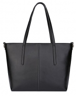 Ilishop High Quality Women's New Fashion Handbag Genuine Leather Shoulder Bags Tote Bags Hot Sale (Black-small)