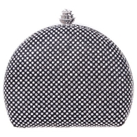 Fawziya® Half Moon Shape Clutch Purses For Women Mini Crystal Clutch Evening Bag-Black