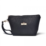 Bestrice® New PU Soft Spacious Trapezoid Cosmetic Bag Portable Ladies Wristlet Handbag / Cell Phone Bag / Purse for Travel - Black