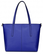 Ilishop High Quality Women's New Fashion Handbag Genuine Leather Shoulder Bags Tote Bags Hot Sale (Blue-small)
