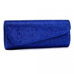 Damara Womens Oblique Flap Glitter Clutch Handbags,blue