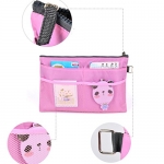 Holiberty Multi-funtional Nylon Zipper Travel Handbag Pouch / Bag in Bag / Insert Organizer / Cosmetic Toiletry Bag Pocket / Makeup Bag / Tidy Bag Pink