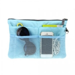 Holiberty Multi-funtional Nylon Zipper Travel Handbag Pouch / Bag in Bag / Insert Organizer / Cosmetic Toiletry Bag Pocket / Makeup Bag / Tidy Bag Blue