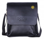 VIDENG POLO® Newest Men's Genuine Leather RFID Blocking Secure Briefcase Shoulder Messenger Bag (V3-black)