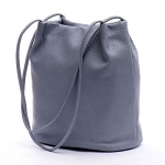 YOUNA Teens Vintage PU Leather Bucket Tote Top-handle Handbag Shoulder Purse Light Blue