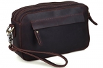 Tiding Men's Crazy Horse Leather Wallet Clutch Pouch Handbag Wrist Bag 40452
