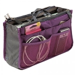 Handbag Pouch Bag in Bag Organiser Insert Organizer Tidy Travel Cosmetic Pocket(Purple)