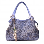 Buenocn Classic Fashion Tote Handbag Leather Shoulder Bag Perfect Large Tote Ls1193 (blue)