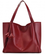 Heshe Hot Sell Women's Cow Leather Leopard Lash Package Cross Body Shoulder Bag Handbag Top-handle Purse Messenger Bag (Wine)