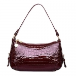 TAWILL Women's Baguette Handbags Crossbody Alligator PU Leather Wine Ted