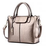 Women's Top-Handle Handbags Urban Style 3-Way Soft Leather Shoulder Tote Large,Bronze