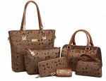 Women Shoulder Bags Satchel Purse and Handbag for Women Handbag +Crossbody+Purse+Wallet+Keychian 6 Piece Set Bags
