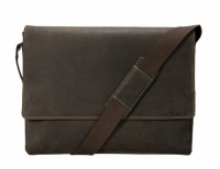 Visconti 18516 Oil Brown Distressed Leather Messenger Bag - 3/4 Flapover (Oil Brown)