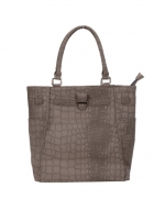 Classy Faux Crocodile Leather CarryAll Tote Handbag-grey