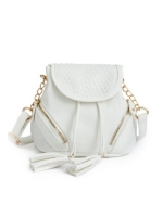 G by GUESS Women's Maryanne Crossbody Bucket Bag, WHITE