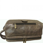 AmeriLeather Leather Toiletry Bag (Cromwell Grey)