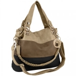 MG Collection Ece Tri-Tone Hobo Handbag, Black, One Size