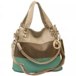 MG Collection Ece Tri-Tone Hobo Handbag, Turquoise Blue, One Size