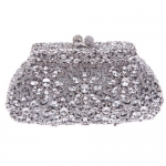 Fawziya Bling Sun Flower Clutch Purse Luxury Rhinestone Crystal Evening Clutch Bags - Silver