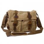 HDE Vintage Canvas Military Tactical Ammo Style Shoulder Messenger Field Bag (Tan)