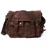 HDE Vintage Canvas Military Tactical Ammo Style Shoulder Messenger Field Bag (Brown)