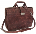 AmeriLeather Leather Doctor's Carriage Bag (Brown Ostrich Print (6))