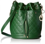 MG Collection EVA Quilted Drawstring Bucket Shoulder Bag, Green, One Size