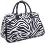Sturdy! Hard Canvas Dome Duffle Bag Black White Zebra Print Great for Sports Dance or Travel