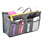 Nylon Handbag Insert Comestic Gadget Purse Organizer (Grey)