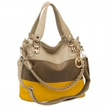 MG Collection Ece Tri-Tone Hobo Handbag, Yellow, One Size