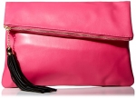 MG Collection Snakeskin Foldover Clutch, Magenta, One Size