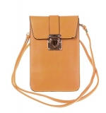 KISS GOLD (TM) Luxury Matte PU Leather Mini Crossbody Single Shoulder Bag Cellphone Pouch (Model A-Yellow)