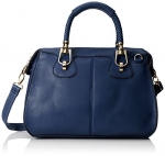 MG Collection Marissa Top Double Handle Doctor Shoulder Bag, Navy Blue, One Size