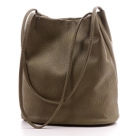 YOUNA Boho PU Leather Bucket Tote Top-handle Handbag Shoulder Purse For Women Army Green