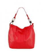 Large Faux Leather Handbag - Red
