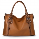 Yahoho Women's Vintage Style Soft Genuine Leather Tote Large Shoulder Bag Brown