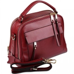 Yahoho Women's Double Zipper Genuine Leather Shoulder Handbag Cross Body Bag Red
