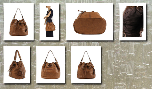 Scarleton large drawstring handbag h107804 brown