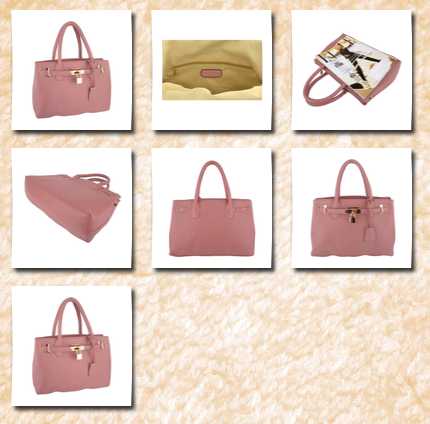 MG Collection hessa pink décor lock office tote handbag