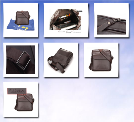 Zicac mens genuine leather shoulder messenger bag brown