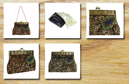 MG Collection gold antique beaded sequin turquoise sunburst clutch evening handbag purse w/ 2 detachable chains