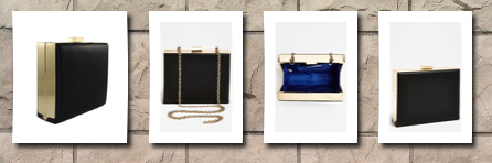 Natasha Couture box clutch in black